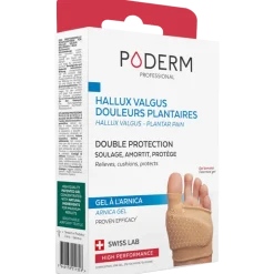 Double protection Hallux Valgus et douleurs plantaires Gel à l'arnica Poderm - une unité