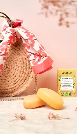 Douche végétale solide Ginger et Petit Grain Weleda - pain de 75g