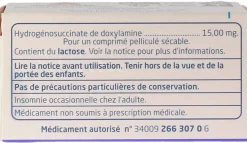 Doxylamine 15 mg Teva – 10 comprimés