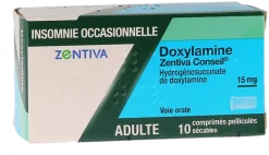 Doxylamine 15 mg Zentiva – 10 comprimés pelliculés sécables