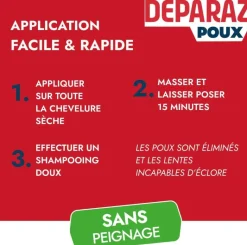 Déparaz lotion traitante poux + lentes sans peignage - flacon de 200ml