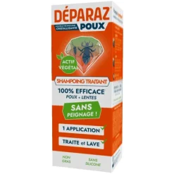 Déparaz Shampoing traitant poux + lentes sans peignage - flacon de 150ml