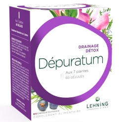 Dépuratum drainage détox Lehning - boite de 60 gélules