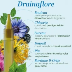 Drainaflore détox bio Superdiet – 20 unidoses de 15 ml