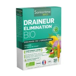 Draineur élimination bio Santarome - boite de 20 ampoules de 10 ml