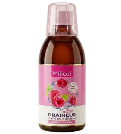 Draineur Ultra minceur goût framboise Milical - une bouteille de 500ml