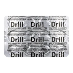 Drill miel citron sans sucre pastille à sucer
