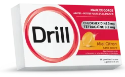 Drill miel citron sans sucre pastille à sucer