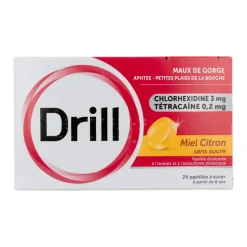 Drill miel citron sans sucre pastille à sucer