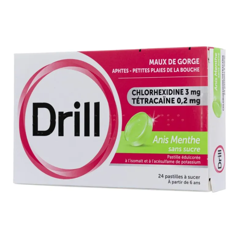 Drill sans sucre anis menthe - boite de 24 pastilles