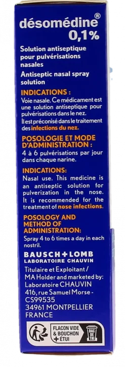 Désomédine 0,1 % solution nasale – flacon 10 ml