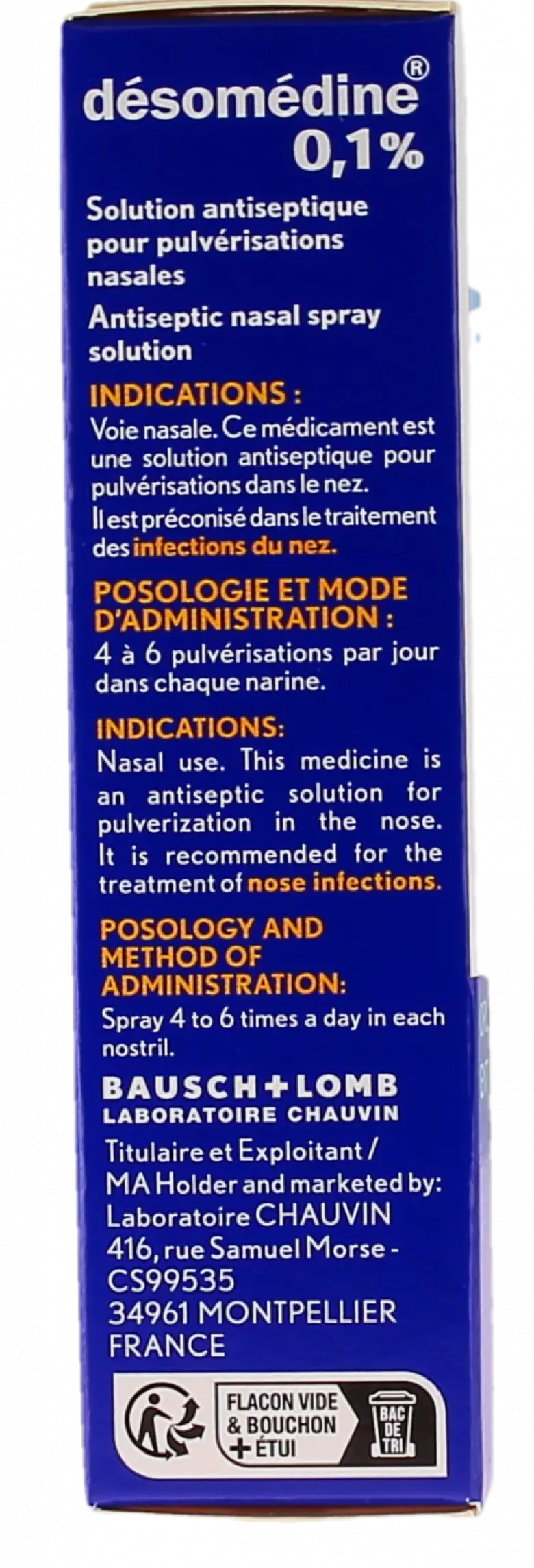 Désomédine 0,1 % solution nasale – flacon 10 ml