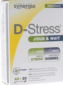 D-Stress jour et nuit Synergia - boîte de 60 comprimés