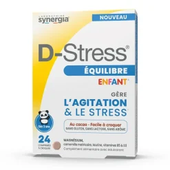 D-Stress équilibre enfant Synergia - boîte de 24 comprimés à croquer