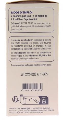 D-Stress ultra fort Synergia - boite de 20 sachets