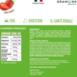 Détox globale hydratation Granions - tube de 20 comprimés effervescents