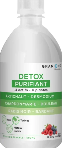 Détox purifiant goût fruits de bois Granions - flacon de 500ml