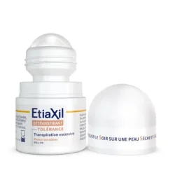 Détranspirant Confort+ Traitement transpiration forte Aisselles peaux sensibles Etiaxil - roll-on de 15 ml