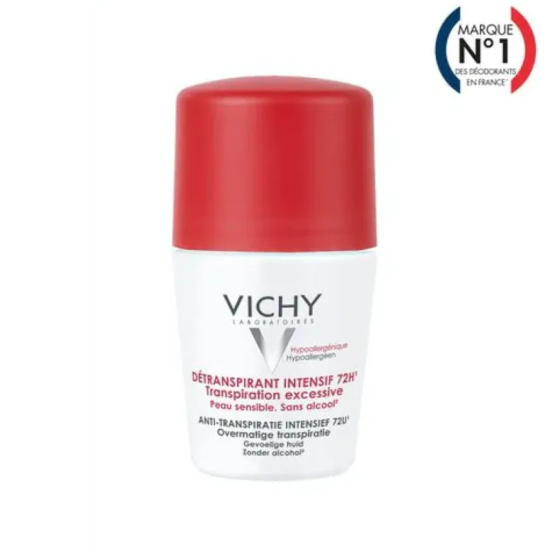 Détranspirant insensif 72h transpiration excessive Vichy - roll-on bille de 50 ml
