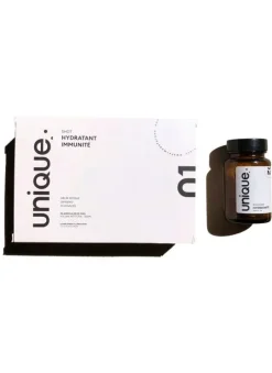 Duo hydratation & immunité Unique - boîte de 30 ampoules + 30 boosters hydratants