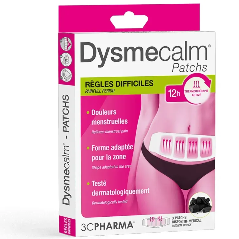Dysmecalm règles difficiles 3C Pharma - boite de 3 patchs