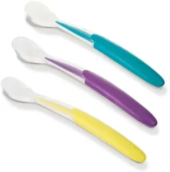 Easy Learning Cuillères douces silicone dès 4 mois NUK - lot de 3 cuillères