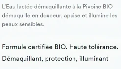 Eau lactée démaquillante à la Pivoine bio Klorane