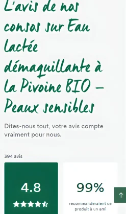 Eau lactée démaquillante à la Pivoine bio Klorane