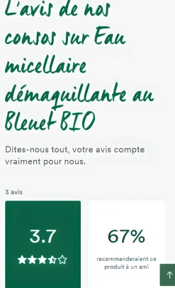 Eau micellaire 3 en 1 au Bleuet bio Klorane