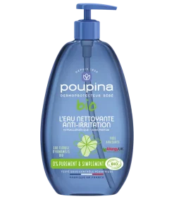Eau nettoyante anti-irritation bio Poupina - flacon-pompe de 485ml