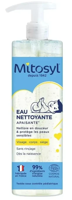 Eau nettoyante apaisante sans rinçage dès la naissance Mitosyl - flacon-pompe de 500ml
