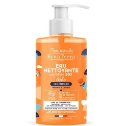 Eau nettoyante bébé bio peaux sensibles corps et cheveux Mon premier Beauterra - flacon-pompe de 750ml