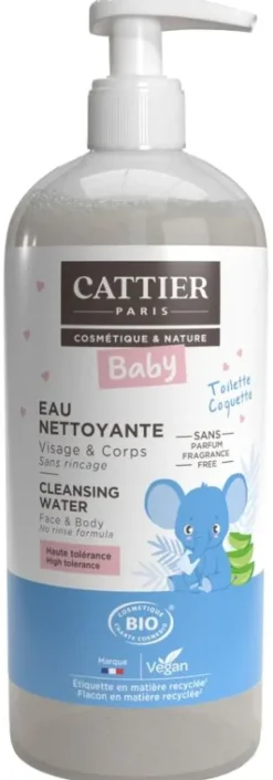 Eau nettoyante bio Cattier - flacon-pompe de 500 ml