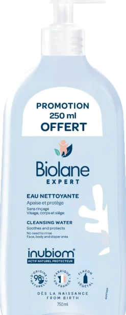 Eau nettoyante sans rinçage Biolane - flacon-pompe de 750ml offre spéciale