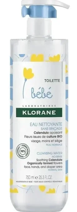 Eau nettoyante sans rinçage Klorane Bébé