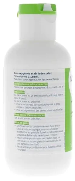 Eau oxygénée stabilisée codex 10 volumes Gilbert solution pour application locale en flacon
