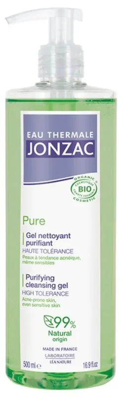 Eau thermale Jonzac Pure gel nettoyant purifiant Léa Nature - flacon-pompe de 500 ml