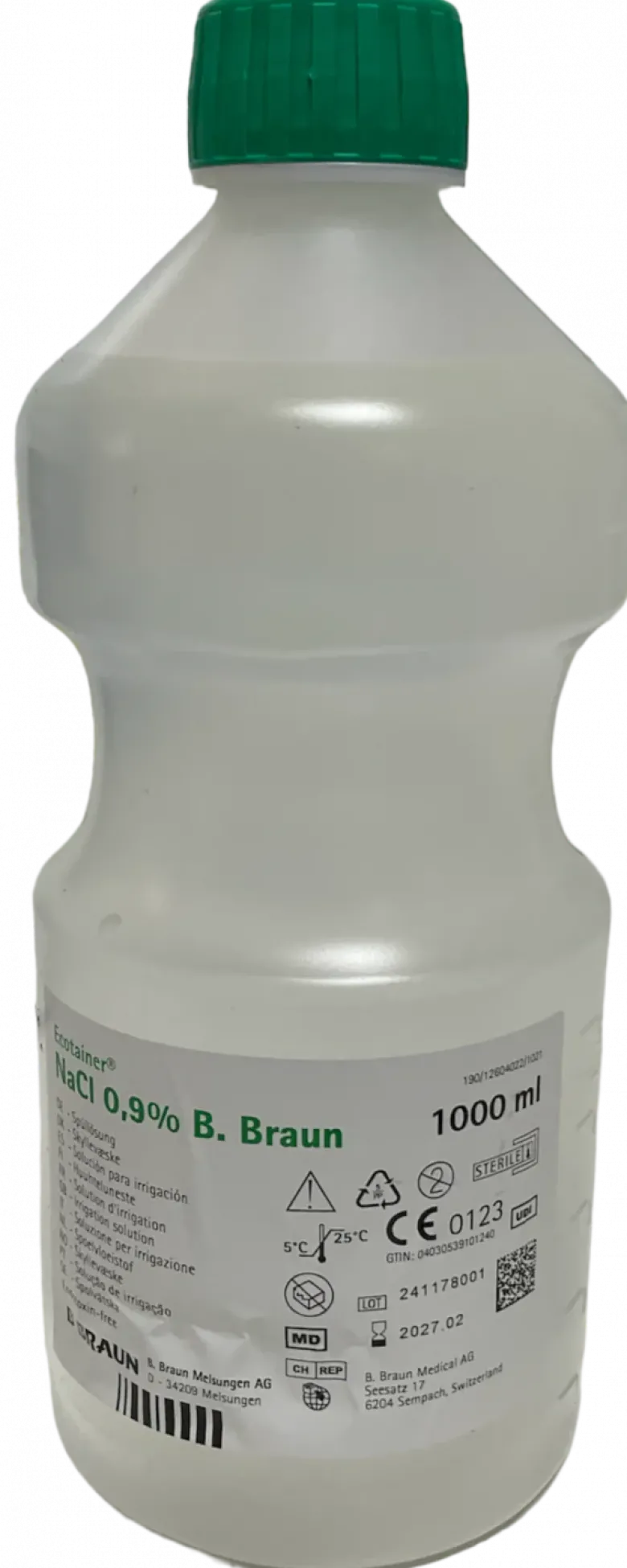 Ecotainer NaCl 0,9% Solution d'irrigation B Braun - flacon de 1000ml