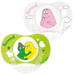 Edition limitée sucette Barbapapa 6/18 mois Luc et Léa - lot de 2 sucettes