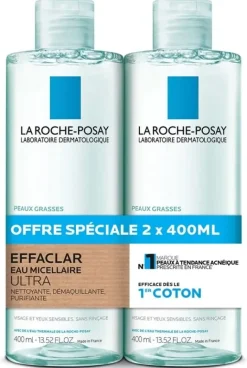 Effaclar eau micellaire ultra La Roche Posay - offre spéciale 2x400ml