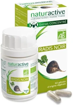 Elusanes Radis noir bio Naturactive - boîte de 60 gélules