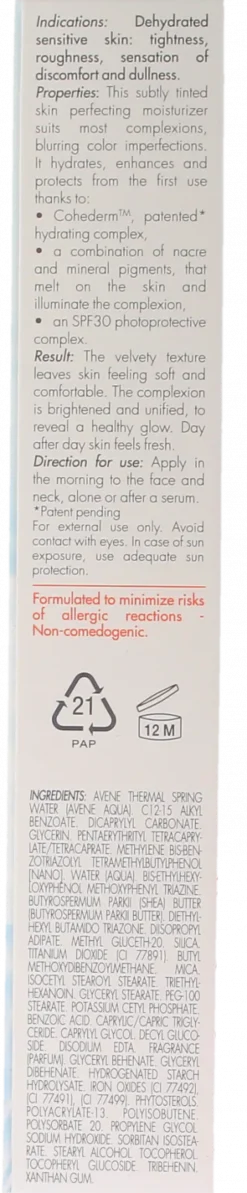 Emulsion Hydratante Teintée Riche Hydrance BB Lumière Avène - Tube de 40 ml