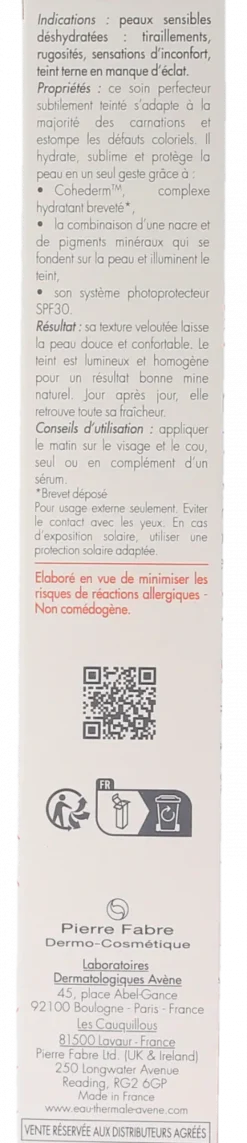 Emulsion Hydratante Teintée Riche Hydrance BB Lumière Avène - Tube de 40 ml