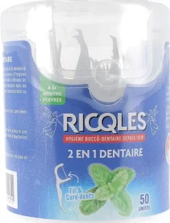 2 en 1 dentaire fil & cure-dents Ricqles - 50 unités