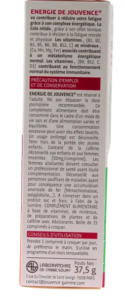Energie de Jouvence Effet tonique - boîte de 15 comprimés à croquer