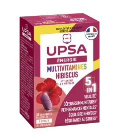 Energie multivitamines hibiscus 5 en 1 Upsa - boite de 30 comprimés