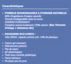 1er Shampoing à l'edelweiss bio Uriage - tube de 200 ml