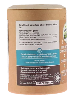 Eschscholtzia bio Relaxation Nat&Form - pot de 90 gélules