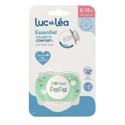 Essentiel sucette collerette confort+ 6/18 mois Luc et Léa - une sucette