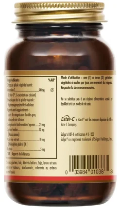 Ester C Plus Vitamine C 500 mg Solgar - pot de 50 gélules